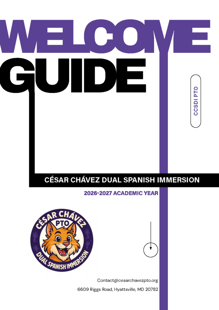 Cover of the César Chávez DSI PTO Welcome Guide, 2026–27