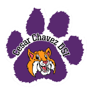 Cesar Chavez DSI paw magnet, shown with keys for scale