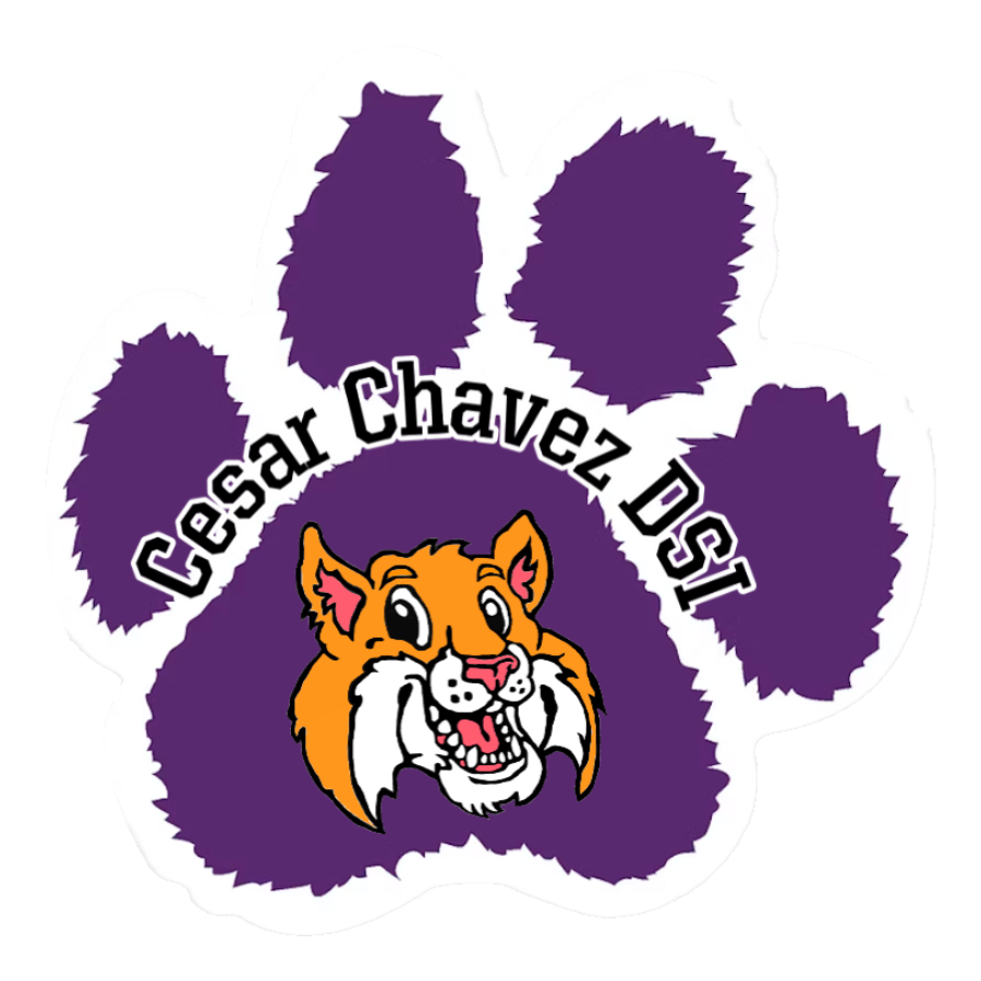 Cesar Chavez DSI paw magnet, shown with keys for scale